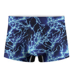 Blue Electric Lightning Print Men's Boxer Briefs