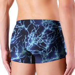 Blue Electric Lightning Print Men's Boxer Briefs
