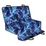Blue Electric Lightning Print Pet Car Back Seat Cover