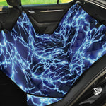 Blue Electric Lightning Print Pet Car Back Seat Cover
