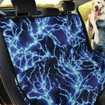 Blue Electric Lightning Print Pet Car Back Seat Cover