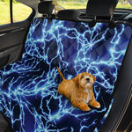 Blue Electric Lightning Print Pet Car Back Seat Cover