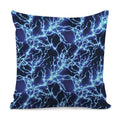 Blue Electric Lightning Print Pillow Cover