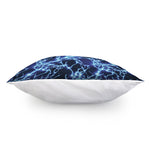 Blue Electric Lightning Print Pillow Cover
