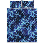 Blue Electric Lightning Print Quilt Bed Set
