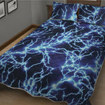 Blue Electric Lightning Print Quilt Bed Set