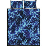 Blue Electric Lightning Print Quilt Bed Set