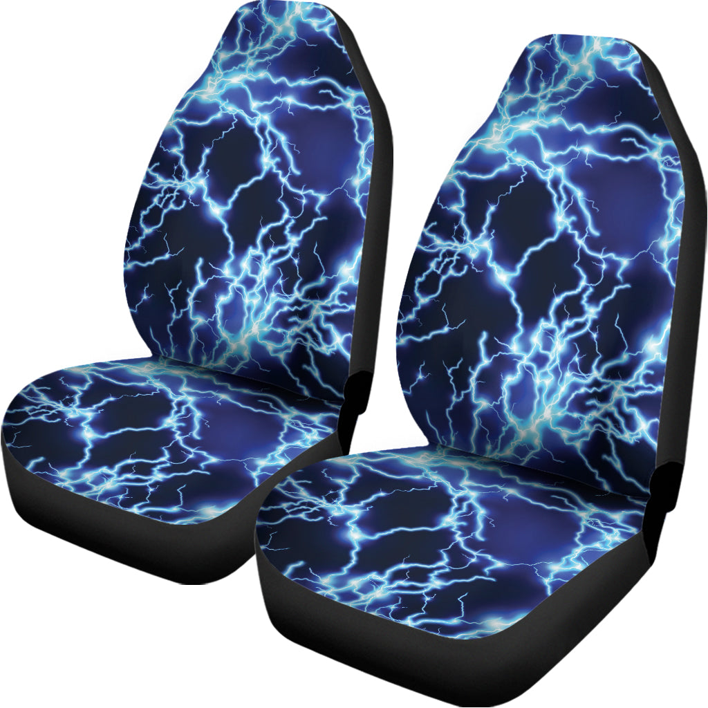 Blue Electric Lightning Print Universal Fit Car Seat Covers