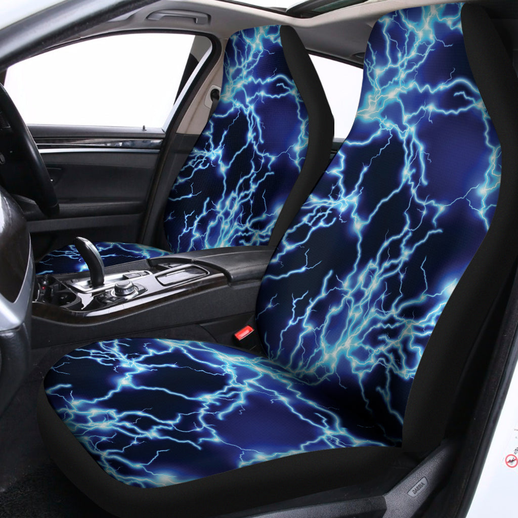 Blue Electric Lightning Print Universal Fit Car Seat Covers