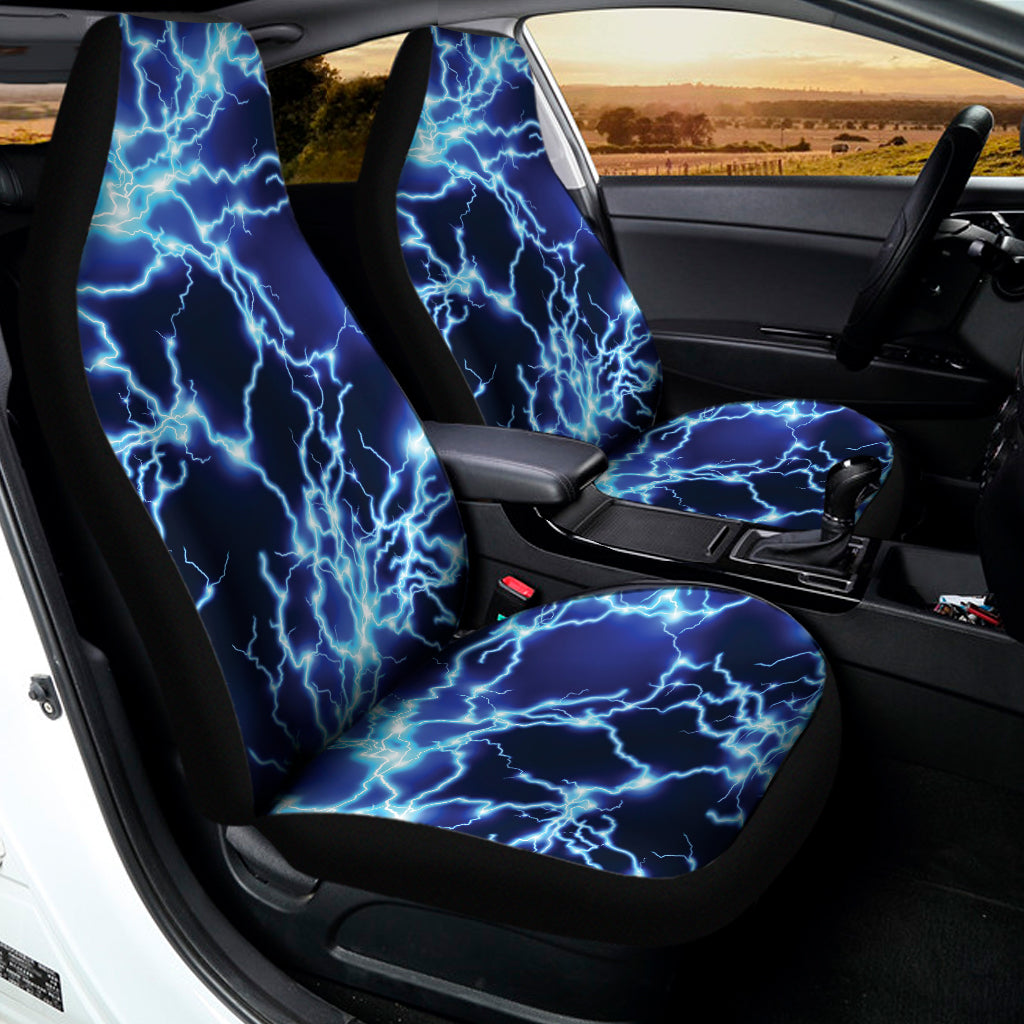 Blue Electric Lightning Print Universal Fit Car Seat Covers