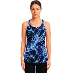 Blue Electric Lightning Print Women's Racerback Tank Top