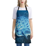 Blue Electrical Brain Activity Print Apron