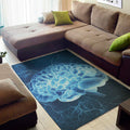 Blue Electrical Brain Activity Print Floor Mat