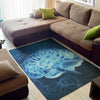 Blue Electrical Brain Activity Print Area Rug