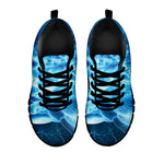 Blue Electrical Brain Activity Print Black Sneakers
