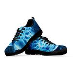 Blue Electrical Brain Activity Print Black Sneakers