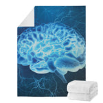 Blue Electrical Brain Activity Print Blanket