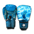 Blue Electrical Brain Activity Print Boxing Gloves