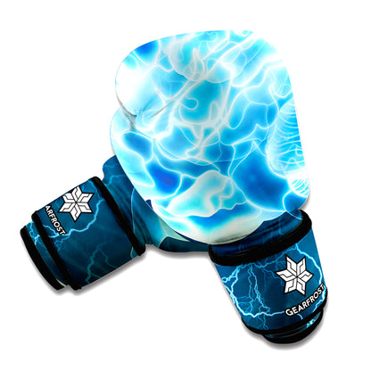 Blue Electrical Brain Activity Print Boxing Gloves