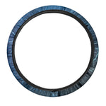 Blue Electrical Brain Activity Print Car Steering Wheel Cover