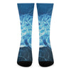 Blue Electrical Brain Activity Print Crew Socks