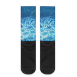 Blue Electrical Brain Activity Print Crew Socks