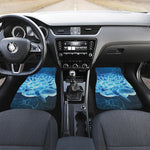 Blue Electrical Brain Activity Print Front and Back Car Floor Mats