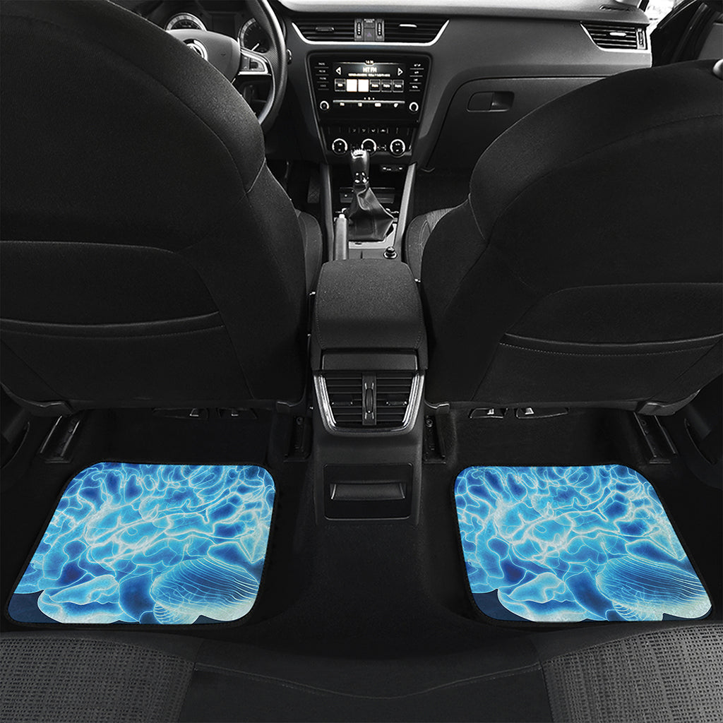Blue Electrical Brain Activity Print Front and Back Car Floor Mats