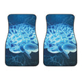 Blue Electrical Brain Activity Print Front Car Floor Mats