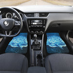 Blue Electrical Brain Activity Print Front Car Floor Mats