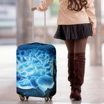 Blue Electrical Brain Activity Print Luggage Cover