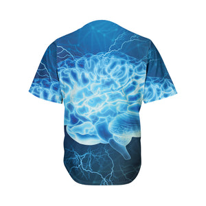 Blue Electrical Brain Activity Print Men's Baseball Jersey