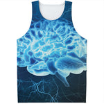 Blue Electrical Brain Activity Print Men's Tank Top