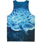 Blue Electrical Brain Activity Print Men's Tank Top