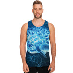 Blue Electrical Brain Activity Print Men's Tank Top