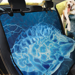 Blue Electrical Brain Activity Print Pet Car Back Seat Cover