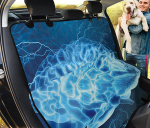 Blue Electrical Brain Activity Print Pet Car Back Seat Cover