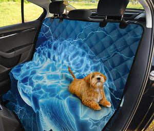 Blue Electrical Brain Activity Print Pet Car Back Seat Cover