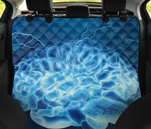 Blue Electrical Brain Activity Print Pet Car Back Seat Cover