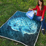Blue Electrical Brain Activity Print Quilt