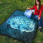 Blue Electrical Brain Activity Print Quilt