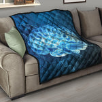 Blue Electrical Brain Activity Print Quilt