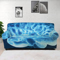 Blue Electrical Brain Activity Print Sofa Cover