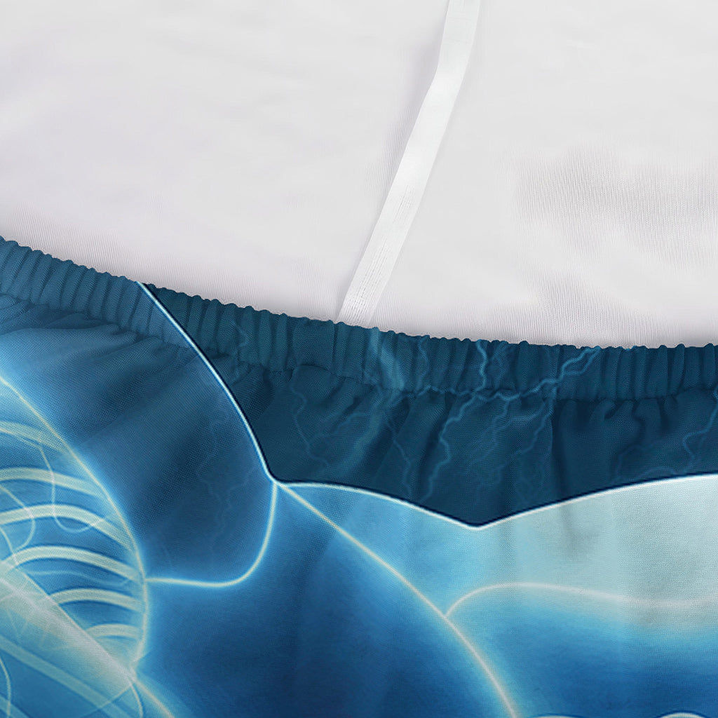 Blue Electrical Brain Activity Print Sofa Cover