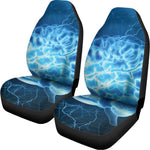 Blue Electrical Brain Activity Print Universal Fit Car Seat Covers