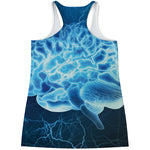 Blue Electrical Brain Activity Print Women's Racerback Tank Top