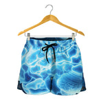 Blue Electrical Brain Activity Print Women's Shorts