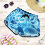 Blue Electrical Brain Activity Print Women's Shorts