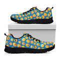 Blue Emoji Pattern Print Black Running Shoes