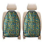 Blue Emoji Pattern Print Car Seat Organizers